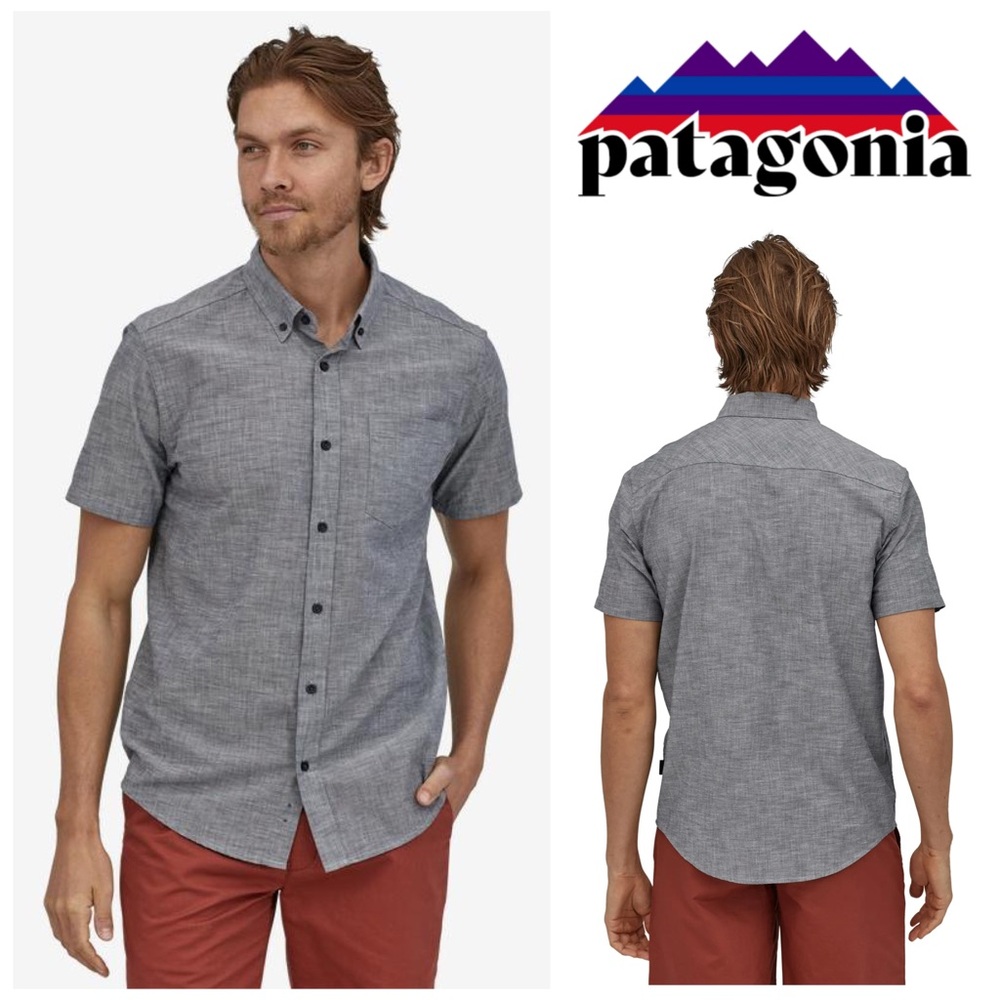 Patagonia Lightweight Bluffside Short Sleeve Shirt Mens - Chambray (Blue)